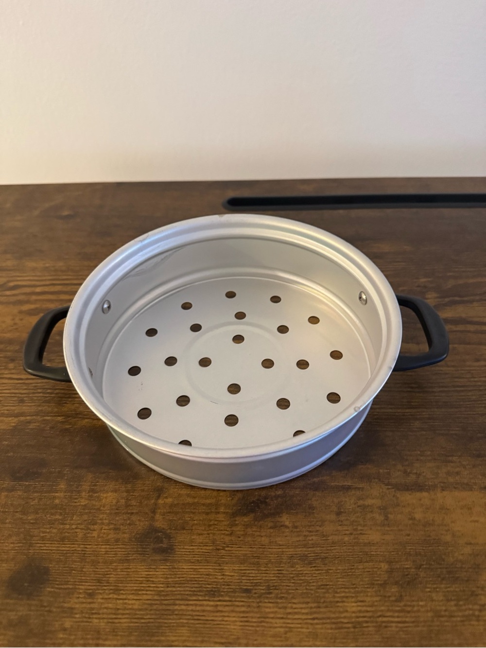 Aluminum Steamer Insert with Black Handles - Silver
